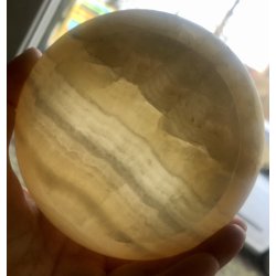 Gul calcit skl/skebr. Ca. 450gram. 12cm. 