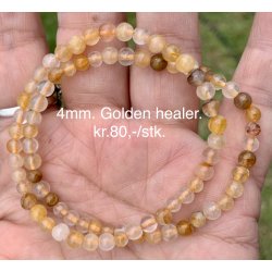 Golden healer armbnd. 4,6,8mm perle. 16-20cm. Frit valg.