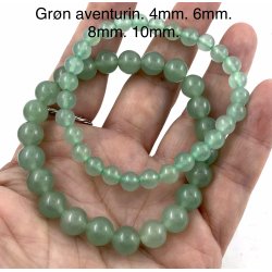Aventurin armbnd. 4,6,8mm perle. 16-20cm. Frit valg.