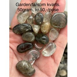 Fantom/rutil kvarts lommesten 2-7gram. kr.50,-/50gram. 