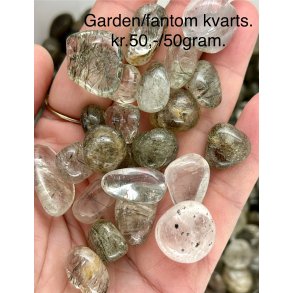 Fantom/rutil kvarts lommesten 2-7gram. kr.50,-/50gram. 