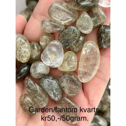 Fantom/rutil kvarts lommesten 2-7gram. kr.50,-/50gram. 