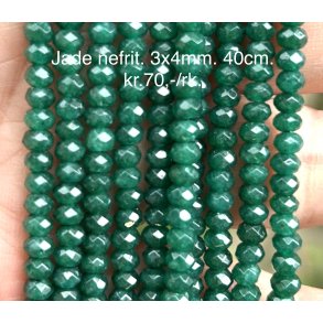 Jade negrit.  3x4mm. 