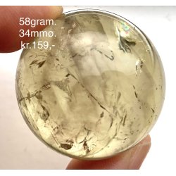 Sm Citrin kugle. 58gram. 34mm. 