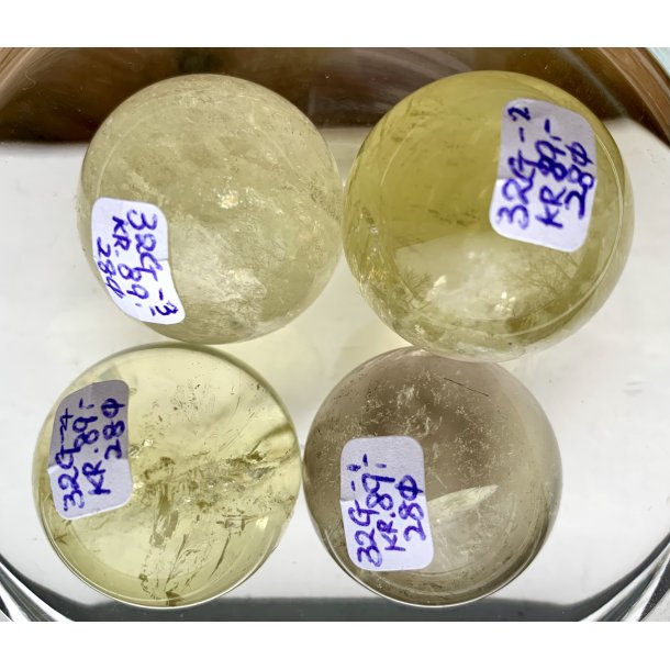 Små Citrin kugle. 32gram. 28mmø. 