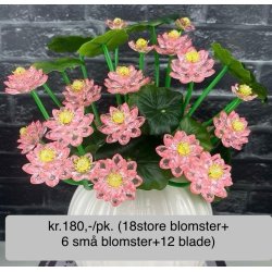 Lav selv blomster-34,fv. Lys rd, 18 store og 6 sm blomster+ 12blade. 