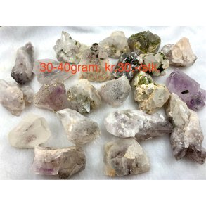 Natur r fantom/garden kvarts spidser 30-40gram. 