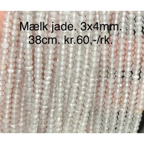 Mlk jade. 3x4mm. 38cm. 