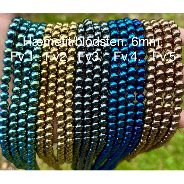 Hematit/blodsten 6mm. 