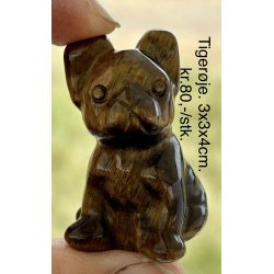 Tigerje hund. 3x3x4cm. 