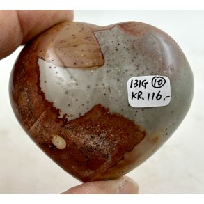 Polychrome jaspis hjerte-10