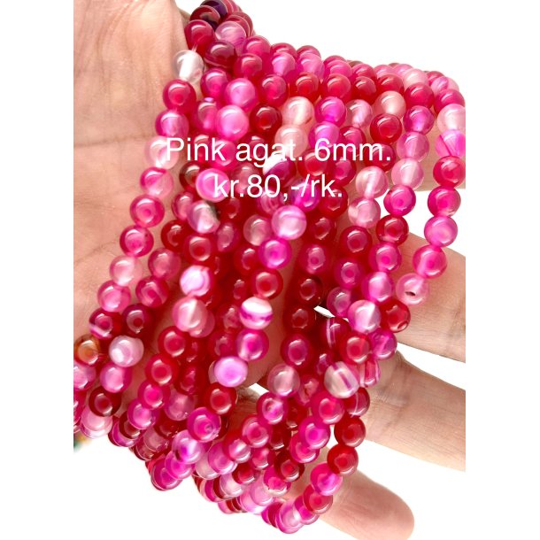 Agat pink 6mm