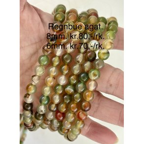 Agat regnbue 8mm. Ca.38cm. 