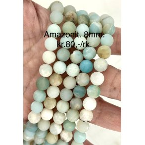 Amazonit mat perle. 8mm. 