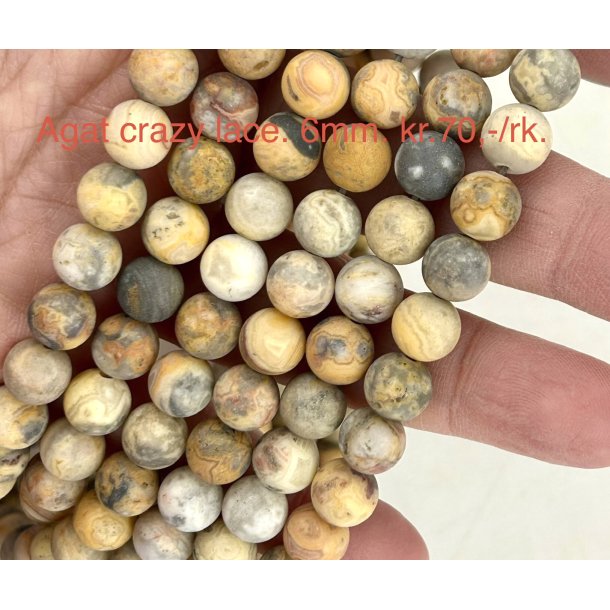 Agat crazy lace 6mm. 