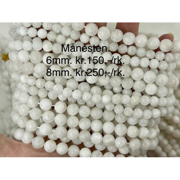M�nesten hvid. 8mm. 