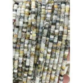 Sort opal  2x4mm skive. 38cm lang. Nr3