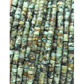 Turkis 2x4mm skive. 38cm lang. Nr10. 