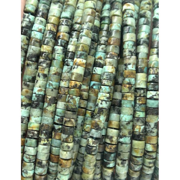 Turkis 2x4mm skive. 38cm lang. Nr10. 