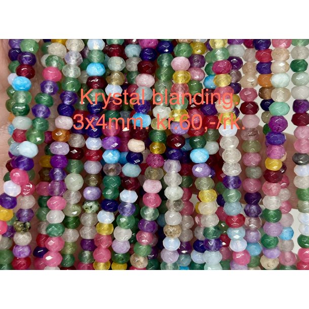 Krystal perle blanding. 3x4mm. 