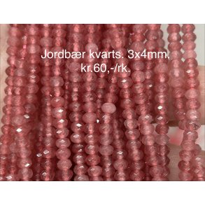 Jordb�r kvarts. 3x4mm. 
