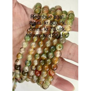 Agat regnbue 10mm. Ca.38cm. 