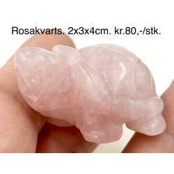 Rosakvarts skildpadde 2x3x4cm. 