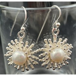 S925 sterling slv rering-1, 3cm, med ferskvandsperle.