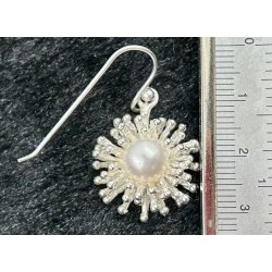 S925 sterling slv rering-1, 3cm, med ferskvandsperle.