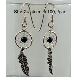 S925 sterling slv rering-24, 4cm. onyx