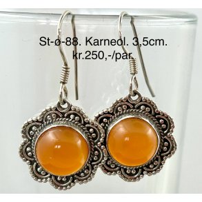 S925 sterling slv rering-88, karneol. 