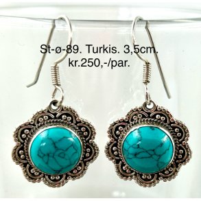 S925 sterling slv rering-89, turkis