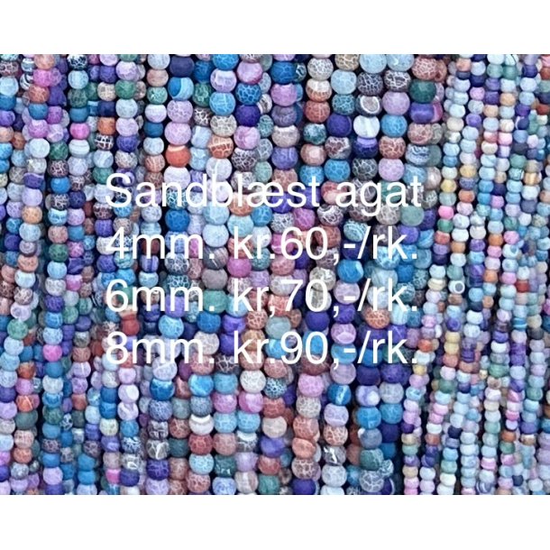 Sandbl�ste agat. Ca.38cm. 4mm. 