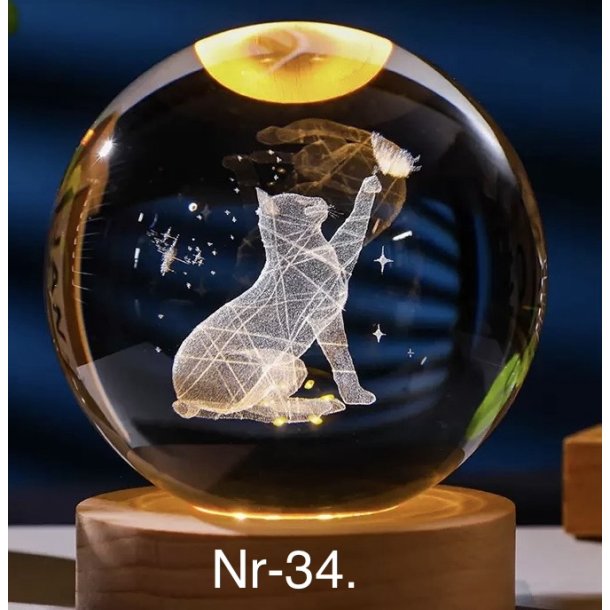 Krystal glas lampe med motiv Nr-34. 6mm. 