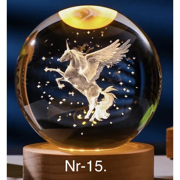 Krystal glas lampe med motiv Nr-15. 6cm. 