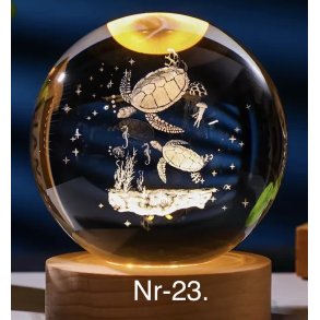 Krystal glas lampe med motiv Nr-23.  6cm. 