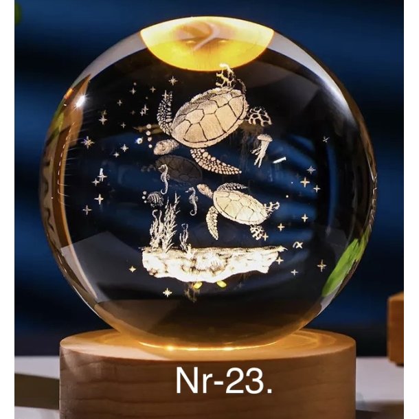 Krystal glas lampe med motiv Nr-23.  6cm. 