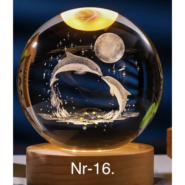 Krystal glas lampe med motiv Nr-16. 6cm. 