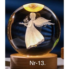 Krystal glas lampe med motiv Nr-13. 6cm. 