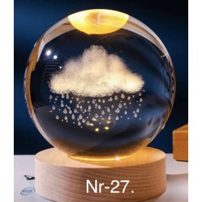 Krystal glas lampe med motiv Nr-27. 6cm. 