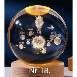 Krystal glas lampe med motiv Nr-18. 6cm