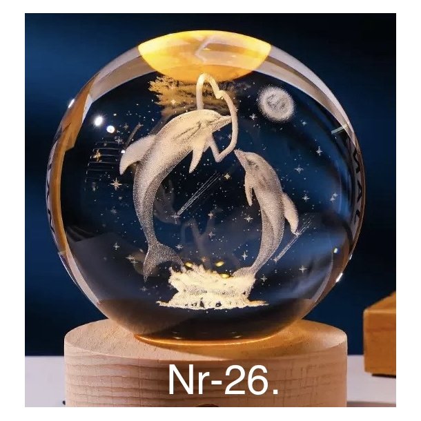Krystal glas lampe med motiv Nr-26. 6cm. 