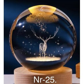 Krystal glas lampe med motiv Nr-25. 6cm. 