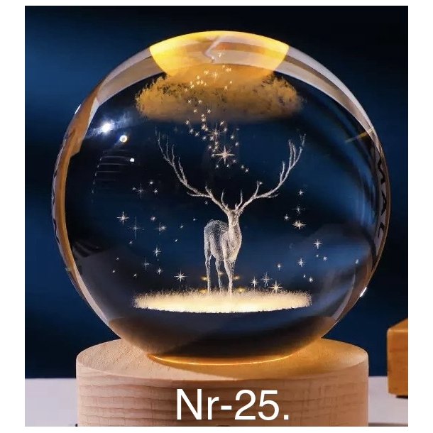 Krystal glas lampe med motiv Nr-25. 6cm. 