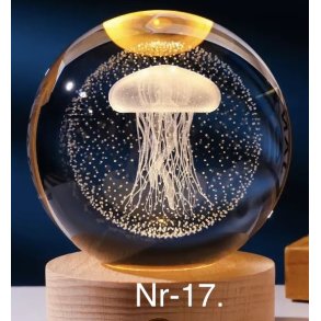 Krystal glas lampe med motiv Nr-17. 6cm. 