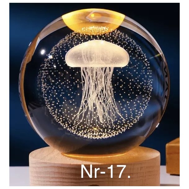 Krystal glas lampe med motiv Nr-17. 6cm. 