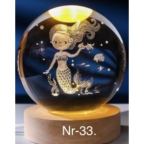 Krystal glas lampe med motiv Nr-33. 6cm. 