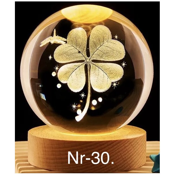 Krystal glas lampe med motiv Nr-30. 6cm. 
