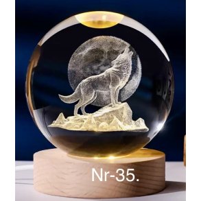 Krystal glas lampe med motiv Nr-35. 6cm. 