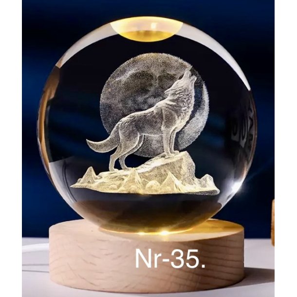 Krystal glas lampe med motiv Nr-35. 6cm. 